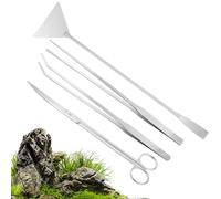 Herramientas Acuario | Kit De Tijeras para Plantas De Terrario - Pinzas Tijeras Espátula Largas de Acero Inoxidable para Cuidado Diario Plantación Alimentación Paludario Bonsái