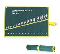 Herramientas Bolsa enrollable para llaves, 6/8/10/12/14/25 bolsillos Rollo de herramientas, Llave inglesa Porta alicates Bolsa para llaves(14 bolsillos)