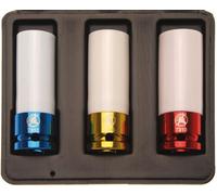 BGS Diy 7310 | Juego de vasos de impacto con protector de plástico | 12,5 mm (1/2") | 17 - 19 - 21 mm | 3 piezas