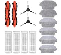 Herramientas compatibles con Adecuado para aspiradora Compatible con Xiaomi STYJ02YM (Mi Robot Mop-P), componentes lavables, cepillo blanco/negro, filtro Hepa, rueda de fregona(Set H)