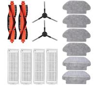 Herramientas compatibles con Adecuado para aspiradora Compatible con Xiaomi STYJ02YM (Mi Robot Mop-P), componentes lavables, cepillo blanco/negro, filtro Hepa, rueda de fregona(Set F)