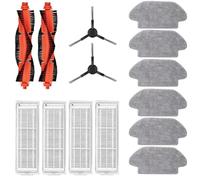 Herramientas compatibles con Adecuado para Compatible con Xiaomi (Mi Robot Vacuum-Mop Pro) Aspiradora de Barrido Accesorios Lavables Cepillo Lateral de Rollo Principal Fregona con Filtro Hepa(Set J)