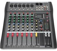 Herramientas compatibles con Consola mezcladora de audio de 6 canales con transmisión por Bluetooth, tablero de sonido para estudio de DJ, CA 100~240 V
