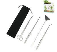 Herramientas De Acuario - Pinzas de Limpieza Multiusos 4 en 1 Antioxidantes | Kit de Utensilios para Plantas de Acuario y Pecera - para Mantener Y Dar Forma Agua Dulce Y Salada Oficina