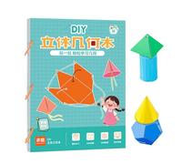 Herramientas de aprendizaje de geometría - Libro de entrenamiento de pensamiento de geometría sólida | Libro de geometrías sólidas de bricolaje para niños | Suministros de enseñanza en el aula de la e