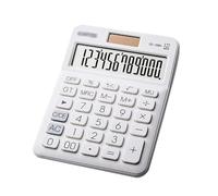 Herramientas De CáLculo Calculadora De Escritorio 12 Dígitos con Pantalla LCD, Fuente Alimentación Dual Solar Y Batería Adecuadas para Colegio Y Hogar(White)
