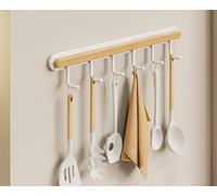 Herramientas de cocina. Barra for utensilios de cocina, barra for colgar utensilios de cocina, sin perforaciones, de madera, de hierro, for montar en la pared, for colgar cucharas, tablas de cortar, s