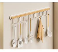 Herramientas de cocina. Barra for utensilios de cocina, barra for colgar utensilios de cocina, sin perforaciones, de madera, de hierro, for montar en la pared, for colgar cucharas, tablas de cortar, s