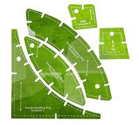 Herramientas de costura de calibre - Reusable | Reusable Acrylic Pattern Ruler, 5 x Wedding Ring Set for Crafting, Stencil Kit, DIY Fabric Cutting Guide, Tailor Supply