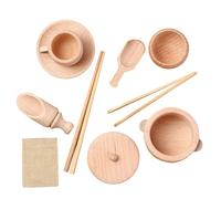 Herramientas de cubo de basura sensorial - juguetes montesori para niños pequeños | Juego de 8 palas de madera y alicates de madera, juguetes de aprendizaje motor fino para niños, niños a partir de 3
