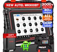 Autel MaxiCOM MK900BT Herramienta de Diagnóstico Bidireccional para Automóviles, Escáner OBD2, Más de 40 Servicios, Más de 3K Pruebas Activas, Todos los Sistemas FCA, 33 pies, Versión BT Escáner MK900