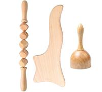 Herramientas de drenaje linfático de madera | Máquina de drenaje linfático,Rodillo de masaje de madera, drenaje linfático, paleta, copa, raspador para moldear el cuerpo y reducir la celulitis Maodom