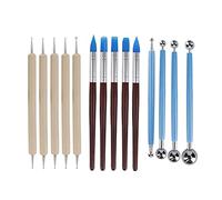 Herramientas de Escultura,14 PCS Conjuntos de Herramientas de Cerámica 5 Punteado de Madera+5 Modelado de Arcilla de Goma+4 Puntero de Bola para Cerámica Escultura Pintura Bricolaje Pasteles