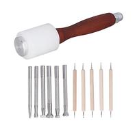 Herramientas de estampado de cuero set de manualidades de bricolaje silla de montar fabricación de billetera zapatos para hombres de zinc leña madera sólida