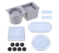 Herramientas de fundición cuadrada redonda para macetas de hormigón, bandeja de silicona para macetas de resina epoxi, moldes de silicona para hormigón