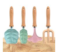 Herramientas de jardín para niños | Juguete portátil de 4 piezas con mango de madera | Niños Jardinero Kit Juguete | Para Niños Niñas Detrás Jardín Hornear Césped