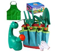 Herramientas de jardín para niños, pala de plantación para aflojar el suelo, juego de jardinería duradero de 9 piezas para niños con divertido diseño educativo, perfecto para patio, granja, guardería