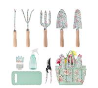 Herramientas de Jardín,Rastrillo y Paleta Pequeños con Estampado Floral,Set De Herramientas De Mano Con Tijeras De Podar - Para Mujeres Que Jardinean Plantar Podar En Césped