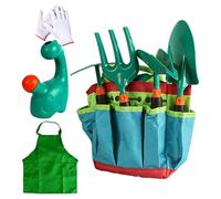 Herramientas de jardinería de 9 piezas, juego de plantación para niños, regadera de rastrillo, excavación de arena, herramientas de jardín para niños, juego de herramientas con diseño colorido, kit de