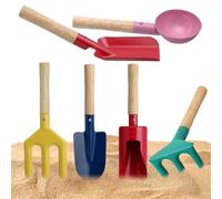 Herramientas de jardinería genéricas 6 piezas 21 cm metal - Kit pala rastrillo horquilla | Juego al aire libre playa jardín | Accesorio excavación plantación educativa | Juguete jardín portátil