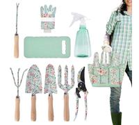 Herramientas De Jardinería Para Mujeres Compacto con Paleta de Mano y Bolsa | Combo de Herramientas de Jardín con Podadora para Podar Plantar Cortar Césped Patio Parterre Exterior Hog