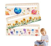 Herramientas de lectura para dislexia, rastreadores de lectura para niños,Regla de marcador de madera para niños de dibujos animados lindos - Suministros para el aula Tira de asistencia para lectura,
