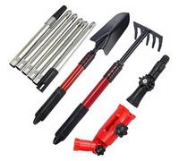 Herramientas de limpieza de canalones desde el suelo Limpiador de canalones de acero telescópico de 67 pulgadas con pala rastrillo y conector giratorio de 360° para hojas, plantas, malas hierbas