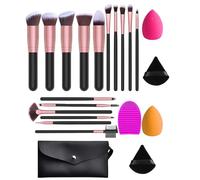 Herramientas de maquillaje de damas, kit de cepillo cosmético de niñas, colección de herramientas de maquillaje, cerdas, comodidad, 24.5x14.5x8cm para aplicar cimientos líquidos, rubor en polvo