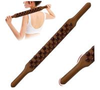 Herramientas de masaje de madera 28 perlas Masaje Roller Stick 23''Guasha Beads Triple Row Roller Masajera de drenaje linfático para la forma del cuerpo, Estilo de alivio del dolor muscular 2, palo