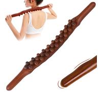 Herramientas de masaje de terapia de madera 31 Beeds Massage Roller Stick 23 '' Guasha Wooden Roller Masajera de drenaje linfático para la configuración del cuerpo, herramientas de terapia de madera