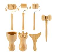 Herramientas de masaje de terapia de madera - Herramientas de esculpir cuerpo de madera | Rodillo de ventosas faciales - masajeador manual | Madera de haya ergonómica para mujeres, hogar y viajes