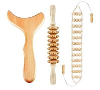 Herramientas de masaje de terapia de madera, kit de madera para masaje, kit de herramientas de cuerda de masaje de madera, herramientas de escultura corporal para relajar los músculos
