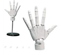 Herramientas de Modelo de Enseñanza 1:1 Modelo de Mano Articulado Maniquí Móvil Articulación de Maniquí 40X20Cm Mano de Maniquí con Base de PVC Modelo de Mano para Dibujar Pintura Blanco
