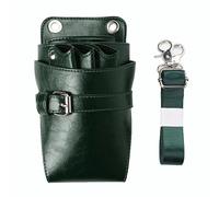 Herramientas de peluquería bolsillo ， Bolso de cuero sintético for tijeras de peluquería, riñonera, kit de belleza for mascotas, bolsa de peluquero(Green)