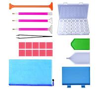 Herramientas de Pintura de Dhinestone Almacenamiento de Caja Grande 4 Bolígrafos Fáciles de Usar una Buena Mano de Obra Adecuada para Principiantes y profesionales. Jeyry Box Punppure Pen Pluma de
