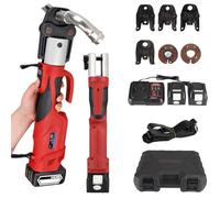 Herramientas De Prensado Hidráulicas, Kit De Herramientas Eléctricas De Prensado De Cobre Con 4 Mordazas De Prensado, 2 Mordazas De Prensado En Forma De Anillo, Batería De 4 Ah Y Cargador, Maletín