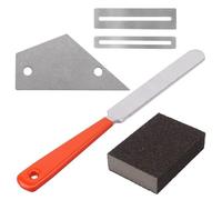 Herramientas De Reparación De Guitarra Regla Niveladora De Trastes Para Guitarra Piedra De Afilar Juego De Herramientas De Reparación De Guitarra De Acero Inoxidable(160g)