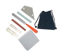 Herramientas De Reparación Guitarra Juego De Limas Papel De Lija Y Piedra De Afilar Regla Niveladora Y Bolsa De Terciopelo