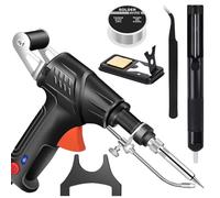 Herramientas de soldadura láser industriales con calentamiento interno, juego de pistolas de soldadura multifunción, soldador automático con cable (Black,Internal Heat)