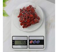 Herramientas de soporte seguro para plantas, plástico redondo más 50 piezas con clips planos para pepino, berenjena, diseño de injerto, proyectos de boca de jardín de sandía, rojo (boca plana)