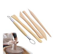 Herramientas de tallado de arcilla - Juego de esculturas de cerámica de 5 piezas, kit de herramientas de formación de cerámica | Herramienta de grabado 'arcilla mango de madera, cortadores de cerámica