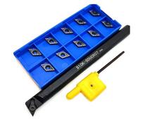 Herramientas de torneado de torno Juego de soportes for barra de mandrinado, S10K SDUCR07 Torno CNC Portaherramientas de torneado interno + 10 piezas DCMT070204 PC9030 Insertos de carburo con llave a