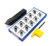 Herramientas de torneado exterior SVJCR con hojas VCGW VCGT y VCMT, insertos PCD CBN de VCGW tipo 1604, radio de arco de punta de 0,2, 0,4 y 0,8 Herramienta de Torno(16 and 10PCS 02 PCD)