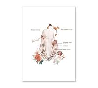 Herramientas dentales cráneo diente implante anatomía arte dentista regalo lienzo pintura póster impresiones pared cuadros médico Oficina clínica Decoración(G,13X18 cm Unframed)