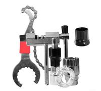 Herramientas esenciales de reparación de bicicletas para desmontar ejes, ruedas de inercia y bielas con construcción de acero al carbono, acabado plateado, diseño compacto y portátil para ciclismo de