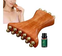 Herramientas Faciales para Gua Sha Herramienta de masaje de cobre y madera