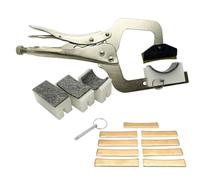 Herramientas guitarra Herramienta De Inserción De Prensa De Trastes De Mano Para Diapasón Con Insertos De Radio De 9 Pulgadas Juego De Reparación Palanca De Liberación Soporte De Mástil(Tool and 9 Ins