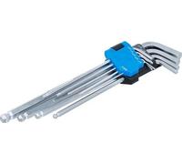 BGS 799 | Juego de llaves allen | medidas en pulgadas | hexágono interior/hexágono interior con cabeza de bola 1/16" - 3/8" | 9 piezas