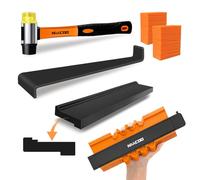 Herramientas laminadas/bastidores de vinilo, pisos de madera de vinilo golpeando bloques con NAACOO, medidor de perfil de 25.4cm, palanca, 40 almohadillas de suelo, martillo de goma.