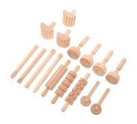 Herramientas Manualidades Madera de Haya, Arcilla | Sellos y Rodillos Acabado Liso, Bordes Redondeados, para Aula, Biblioteca y Juego Grupal